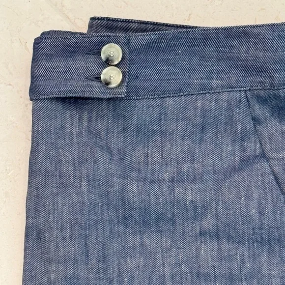 Veronica Beard Chambray Cropped Pants - Size 16 - Picture 3 of 13